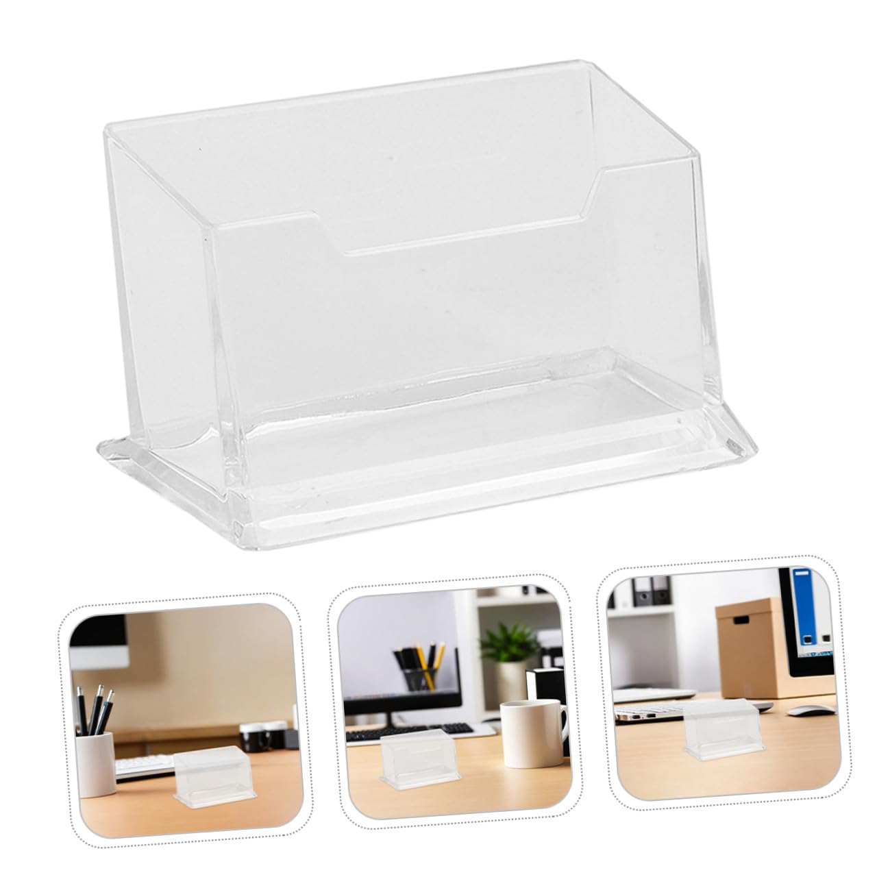 Vitrina para Tarjetas de Visita Transparente Abs 10 Piezas | Minimalista, Mantenimiento Sencillo, para Reuniones y Espacios Profesionales