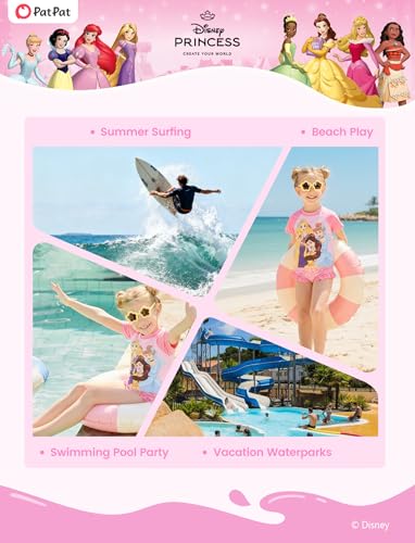 Image of Disney Princess Frozen Marvel Elsa Minnie Toddler Girl Swimsuit Tankini Bathing Suit 2 Piece Swimwear UPF 50+ Rashguard