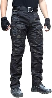 NAVEKULL Men's Outdoor Tactical Pants Rip Stop Lightweight Waterproof Military Combat Cargo Work Hiking Pants