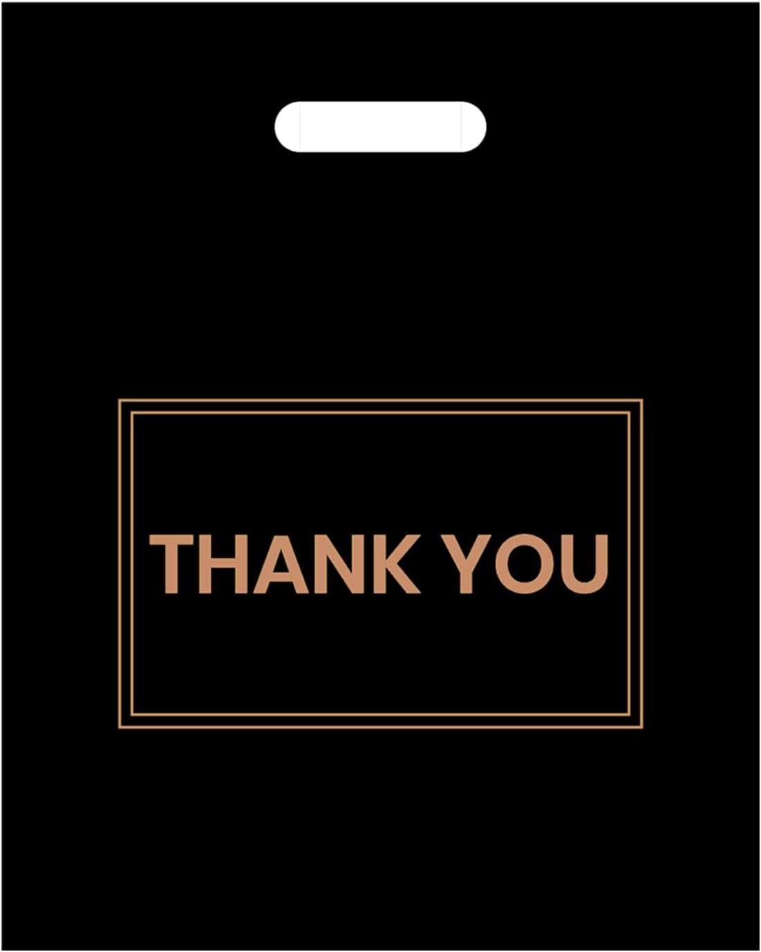 100Pcs 12x15 Inch Thank You Bags with Handle 30x38 cm Black