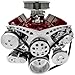 March Performance Small Block Chevy Serpentine Pulley System; Clear Powder Coat; AC PS ALT