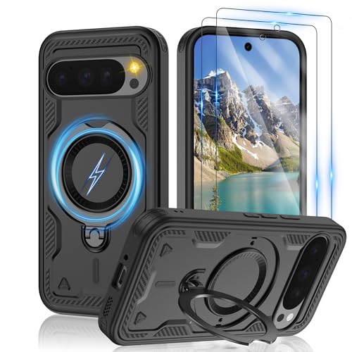 Coque Google Pixel 9 Pro MagSafe avec béquille et 2 protège-écrans
