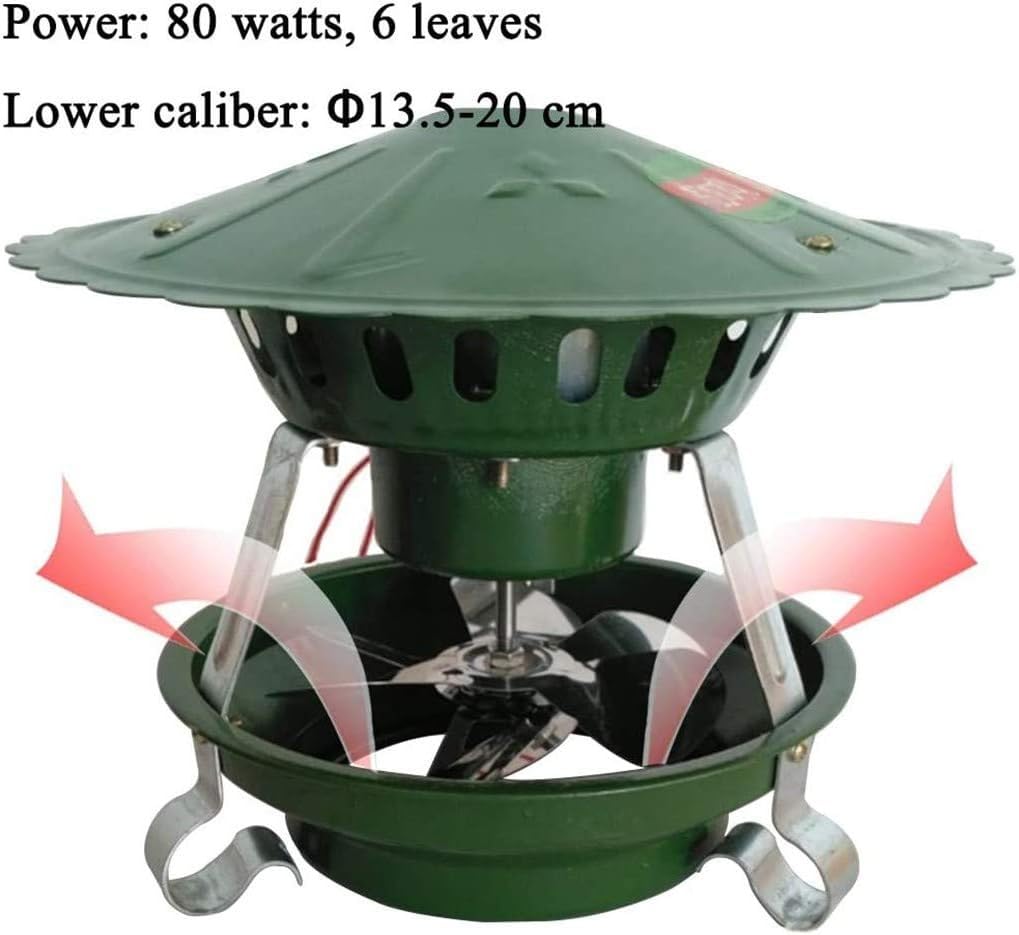 ventilatore di tiraggio, Ventilatore elettrico tiraggio camino 60W/80W/100W/120W ventilazione barbecue(A)