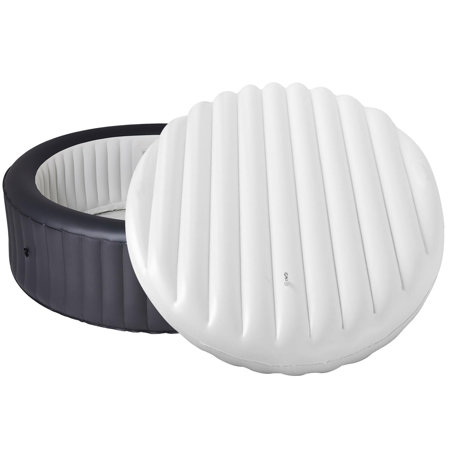Energy Saving Spa Cover Inflatable Lid Protective Rain Overflow Heat Insulator Technology Round Bladder Fits All 4 Person Round Hot Tubs 140CM