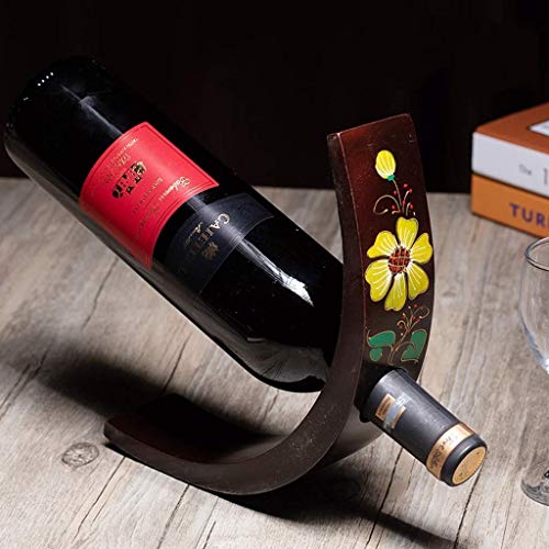 Soporte para botellas de vino de madera estrecho miniatura 4