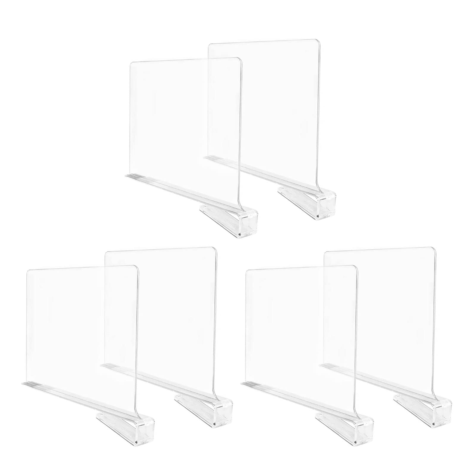 Yhplxyuus Clear Acrylic Shelf Dividers for Closet Organization Transparent Divider Organizer Separator Acrylic Dividers for Closets Clothes Partition Board Separators