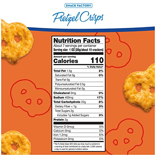 Image of Snack Factory Buffalo Wing Pretzel Crisps, Non-GMO, 7.2 OZ Resealable Bag