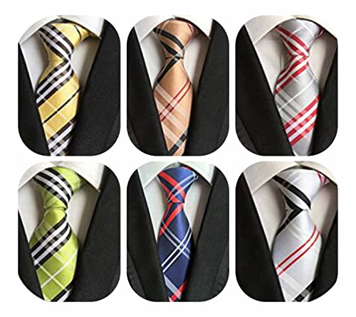 WeiShang Lot 6 PCS Classic Men's Silk Tie Necktie Woven JACQUARD Neck Ties