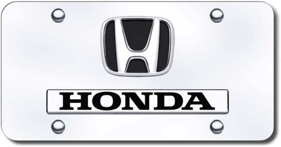 Auto Gold DHONCC Chrome On Chrome License Dual Plate, Honda