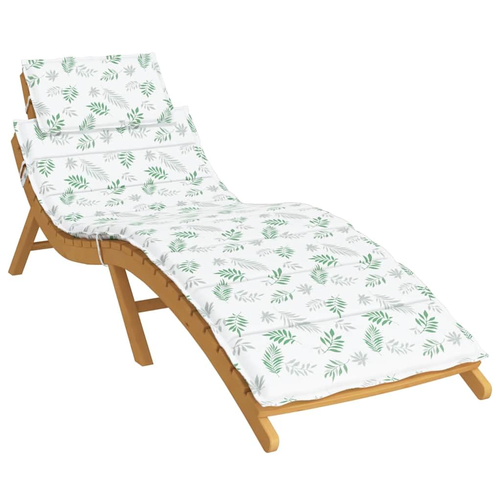 Cuscino per sdraio con motivo a foglie, 186 x 58 cm
