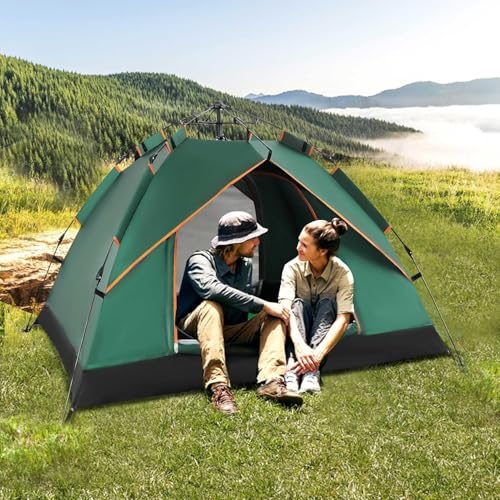 Trintion Camping Zelt 2-3 Mann Pop Up Zelte 4 Jahreszeiten Wasserdicht & Winddicht (Grün) 6