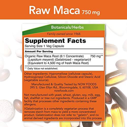 Maca Peruana Raw 750 MG (6:1 CONC - 90 VCAPS) - Now Foods