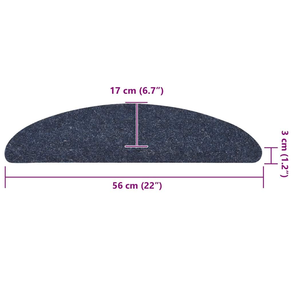 Alfombrillas autoadhesivas para escalones, 5 unidades, color azul, 56 x 17 x 3 cm, antideslizantes, protección para escaleras, escaleras interiores, escaleras de caracol, niños y mascotas