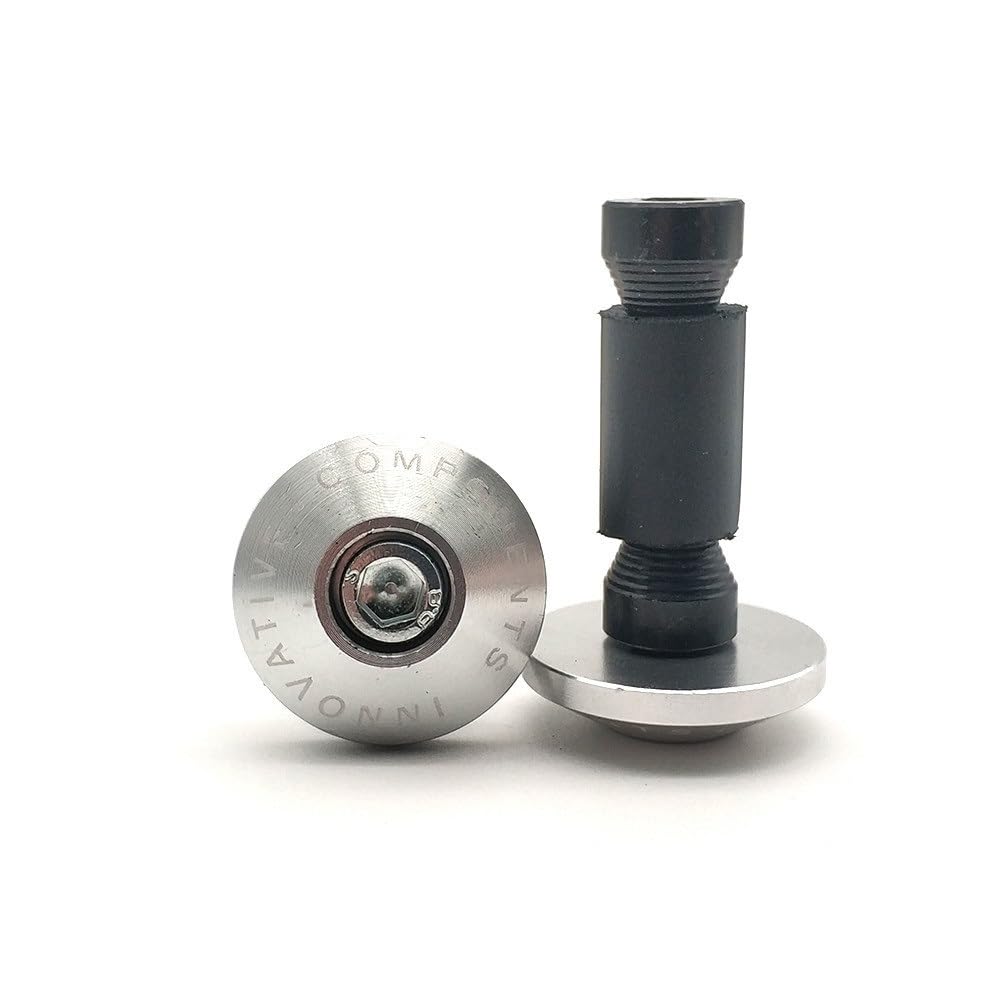 Terminales de manillar antivibración para Moto Guzzi V9 y Stone con tapón deslizante plata
