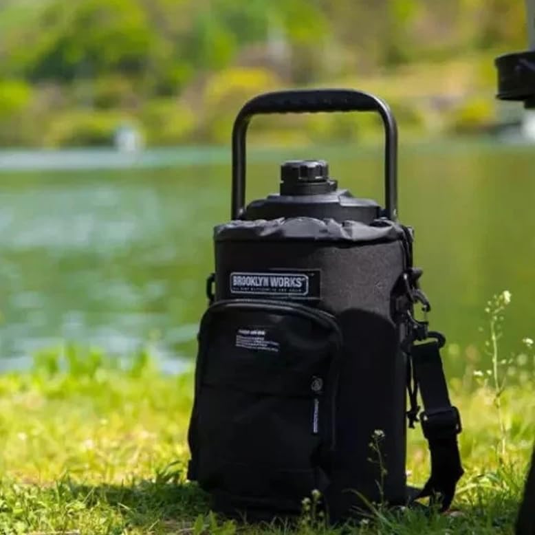 Brooklyn Works 3.8L Water Jug Pouch Carrier Bag with Strap Portable Outdoor Camping Picnic Storage Black