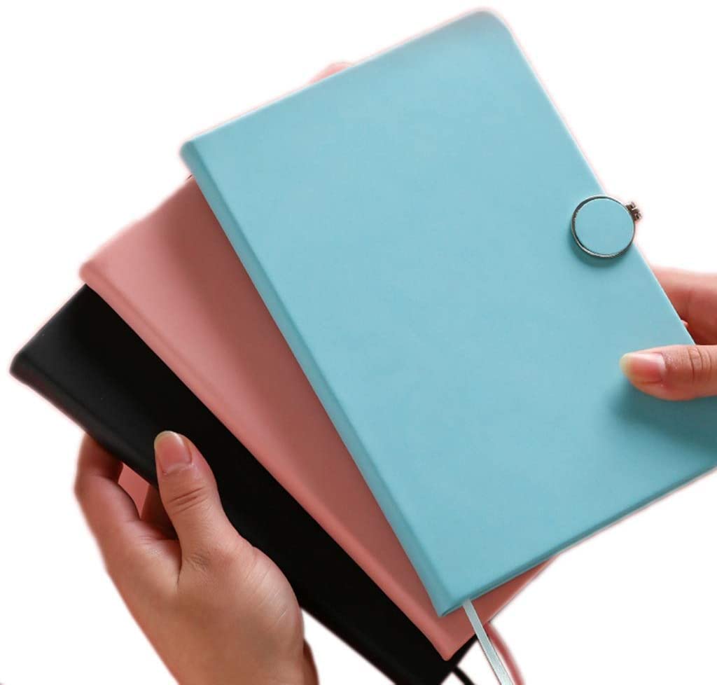 Quaderno Taccuino Quaderno in Pelle PU, 6 Raccoglitori Ad Anelli Rotondi Ricaricabili per Carta di Riempimento A5, Diario Personale con Fibbia Magnetica Libri e registri contabili (Color : 3-Pack)