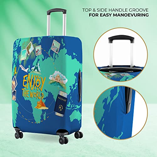 Image of Nasher Miles Polyester 65 (24 Inch) Medium Protective Luggage Cover - World Design
