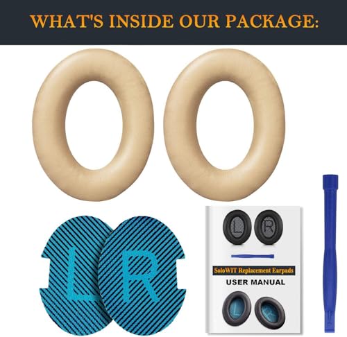 Image of SoloWIT Earpads for Bose QC15 QC25 QC2 QC35 /Ae2 Ae2i Ae2w /SoundTrue & SoundLink Around-Ear Series - Beige