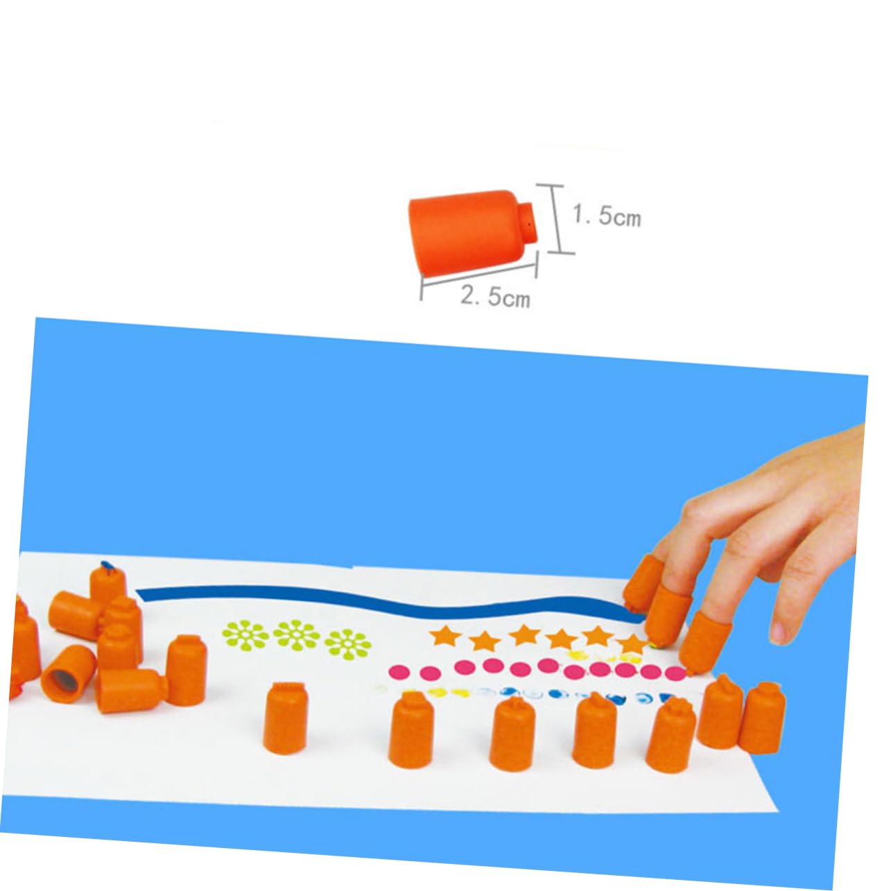 ULDIGI Ink Daubers Finger Seal Tool 24pcs Set for Boys and Girls' Art Novelty Daubers for Painting and Drawing