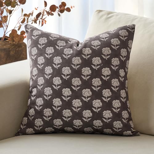 DOMVITUS Floral Pillow Covers 18x18 Throw Pillow Covers...