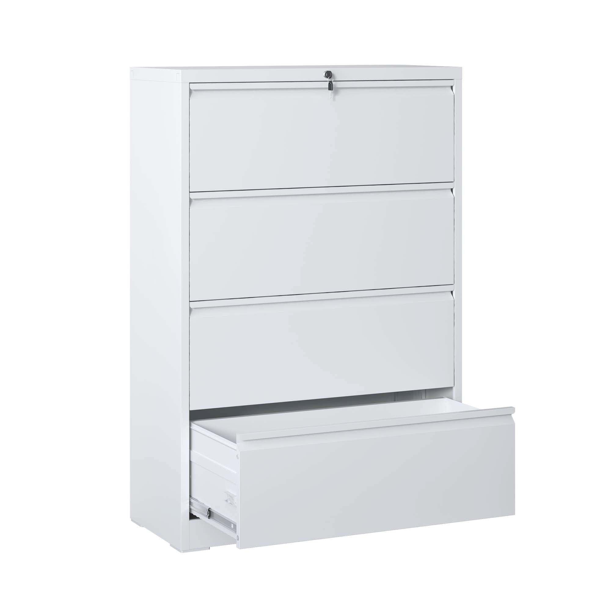 Lo Metalowa szafka na dokumenty – Ll szafka na dokumenty A4 F4 – Smooth Glide Ders – Steel Office Sto (biała 4-D)