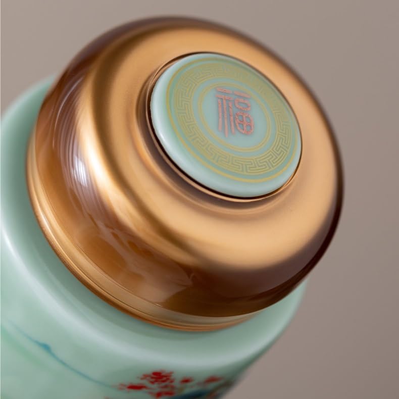 XYNSNDB Barattolo di Zucchero Barattolo sigillato Liquido in Ceramica con Coperchio in Silicone A Prova di perdite Unguento per Medicina Cinese Contenitore per tè Quadrato per (D)