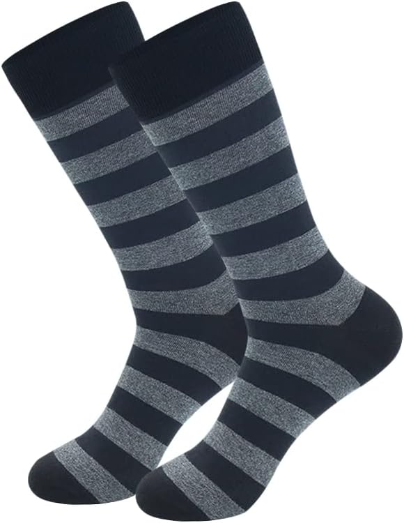 TOEJYJ Mens Fun Dress Socks, Pattern Funny Casual Socks Pack, Colorful Striped Cotton Novelty Socks Size 10-13 - Image 2