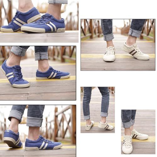 YTINGNICE Men's Canvas Shoes All-Match Casual Breathable Fashion Sneakers Retro Men Canvas Shoes Simple Soft Vintage Lace-up Casual Shoes4