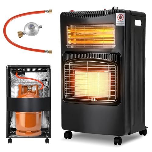 Peviasot Gasheizer 4200W & Elektroheizung 1200W, Gasheizung Infrarot Heizstrahler, Heizstrahler Gasheizgerät mit 3 Schutzvorrichtungen, Gasflaschen bis zu 15kg, Gasofen mit Gasdruckregler Gasschlauch Peviasot Gasheizer 4200W & Elektroheizung 1200W, Gasheizung Infrarot Heizstrahler, Heizstrahler Gasheizgerät mit 3 Schutzvorrichtungen, Gasflaschen bis zu 15kg, Gasofen mit Gasdruckregler Gasschlauch