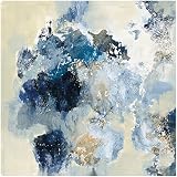 Fine Art Canvas Indigo Monotype Canvas Print by Artist Silvia Vassileva for Living Room, Bedroom, Ba