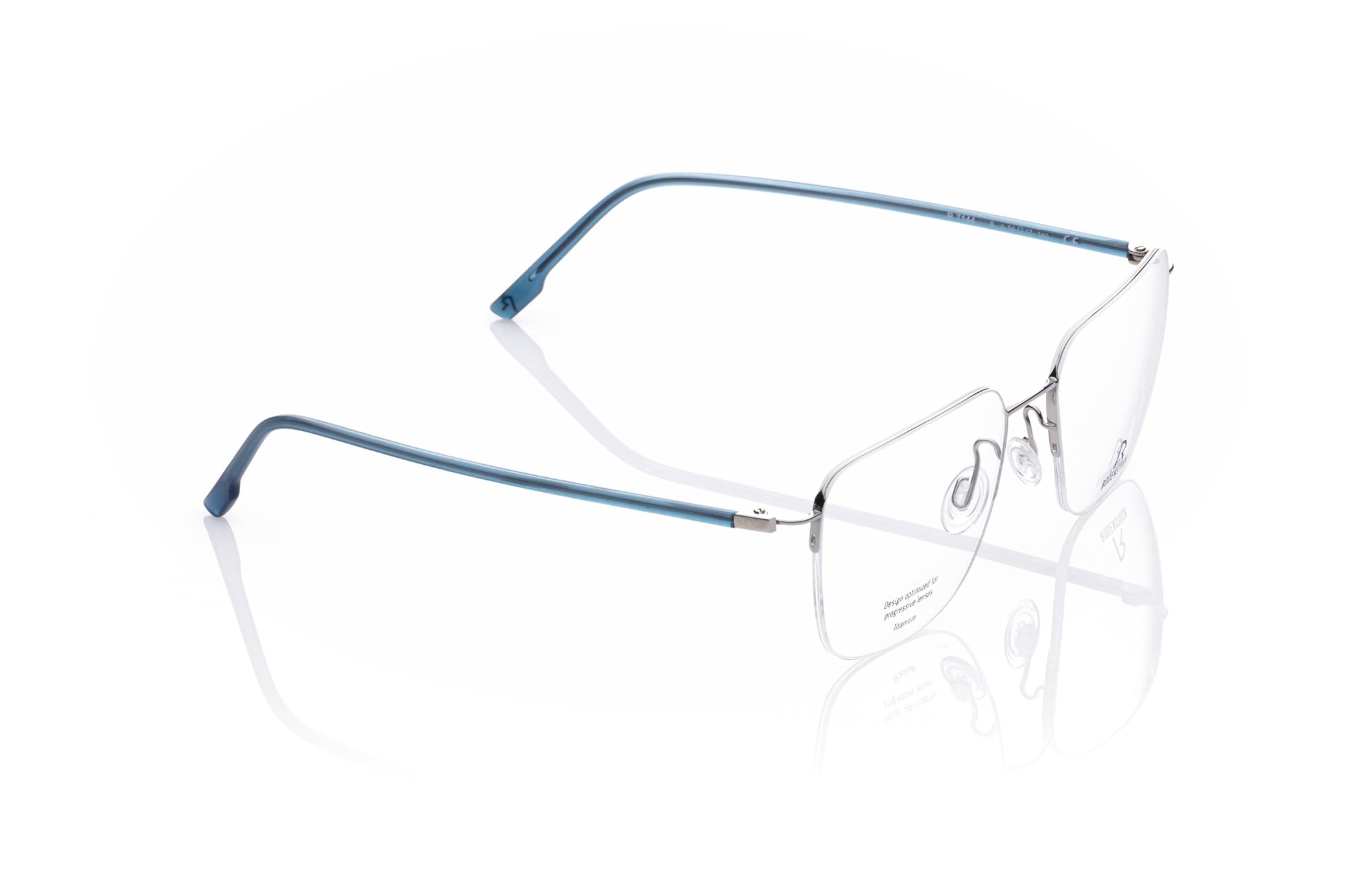 Rodenstock R7144 oprawki okularów na receptę srebrne niebieskie 54