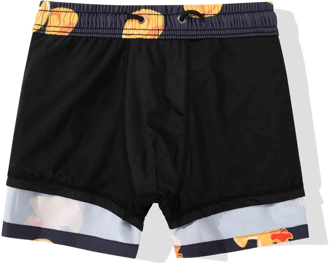 SUNDAY ROSE Boy's Swim Trunks with Compression Liner Bathing Suit Swim Shorts for Kids - Image 4