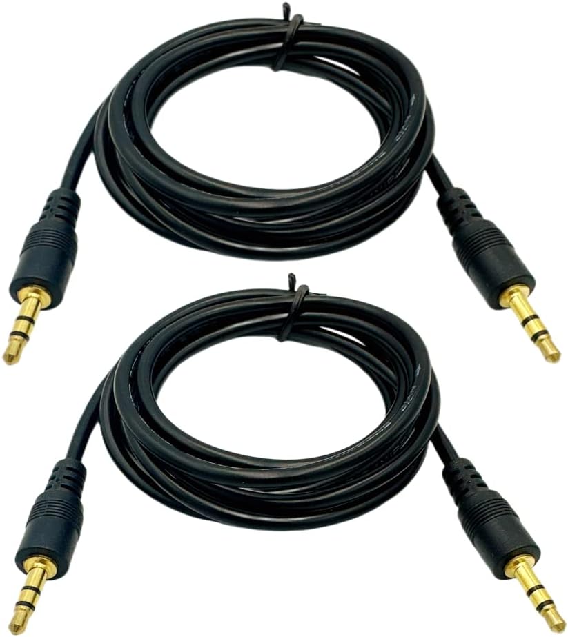 KOMITASUI 3.5mm Stereo Audio Cable, 5-ft Aux Cable Headphone for Smartphone, Tablet, iPhone, iPad, iPod, MP3, Car, Speaker, Echo etc - 2 Pack