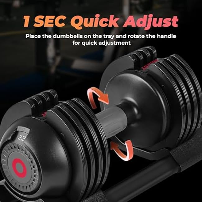 Adjustable Dumbbells Set: 5 Weight Options Dumbbell with Anti-Slip Metal Handle for Exercise & Fitness Fast Adjust Weight for Full Body Workout Fitness