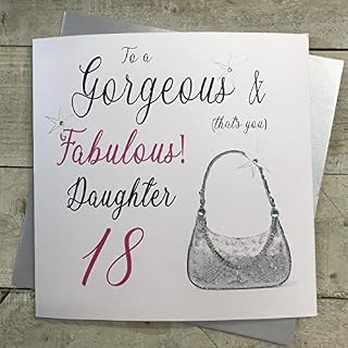 WHITE COTTON CARDS Large to A Gorgeous and Fabulous Daughter 18" Handmade 18th Birthday Card, XN18-D18