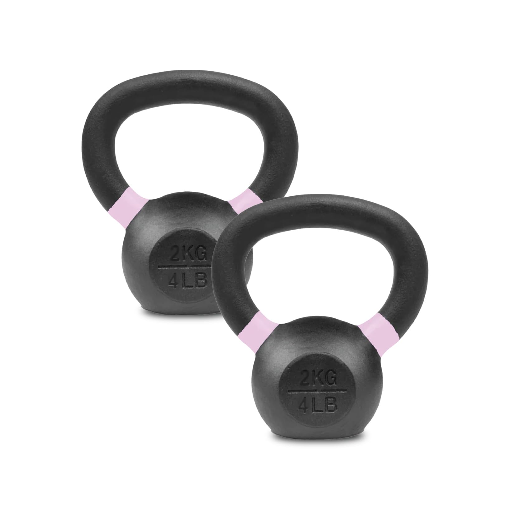 Cast Iron Kettlebell – Single or Pair – 4kg–32kg Weight Training Equipment for Home Gym Strength, Fitness, Full-Body Workouts & Functional Training (Pair, 2kg)