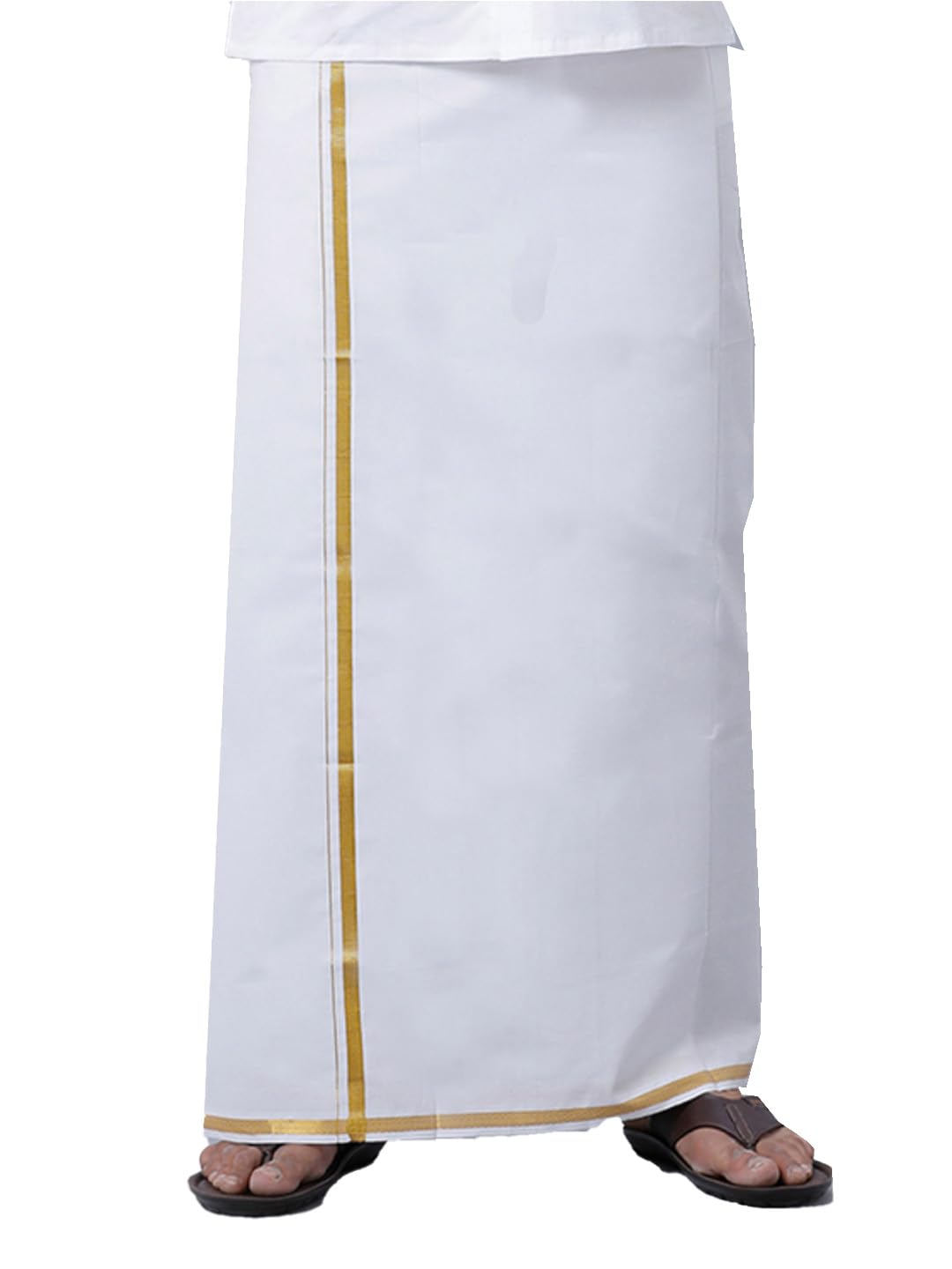 ramraj cotton RAMRAJ Mens Solid Cotton Dhoti with Border-picture-36