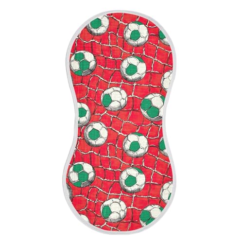 xigua Soccer Balls Baby Burp Cloths for Newborn Boys and Girls 1 Pack, Soft & Absorbent Cotton Baby Burp Cloth, Baby Washcloths, Newborn Towel, Burp Rags