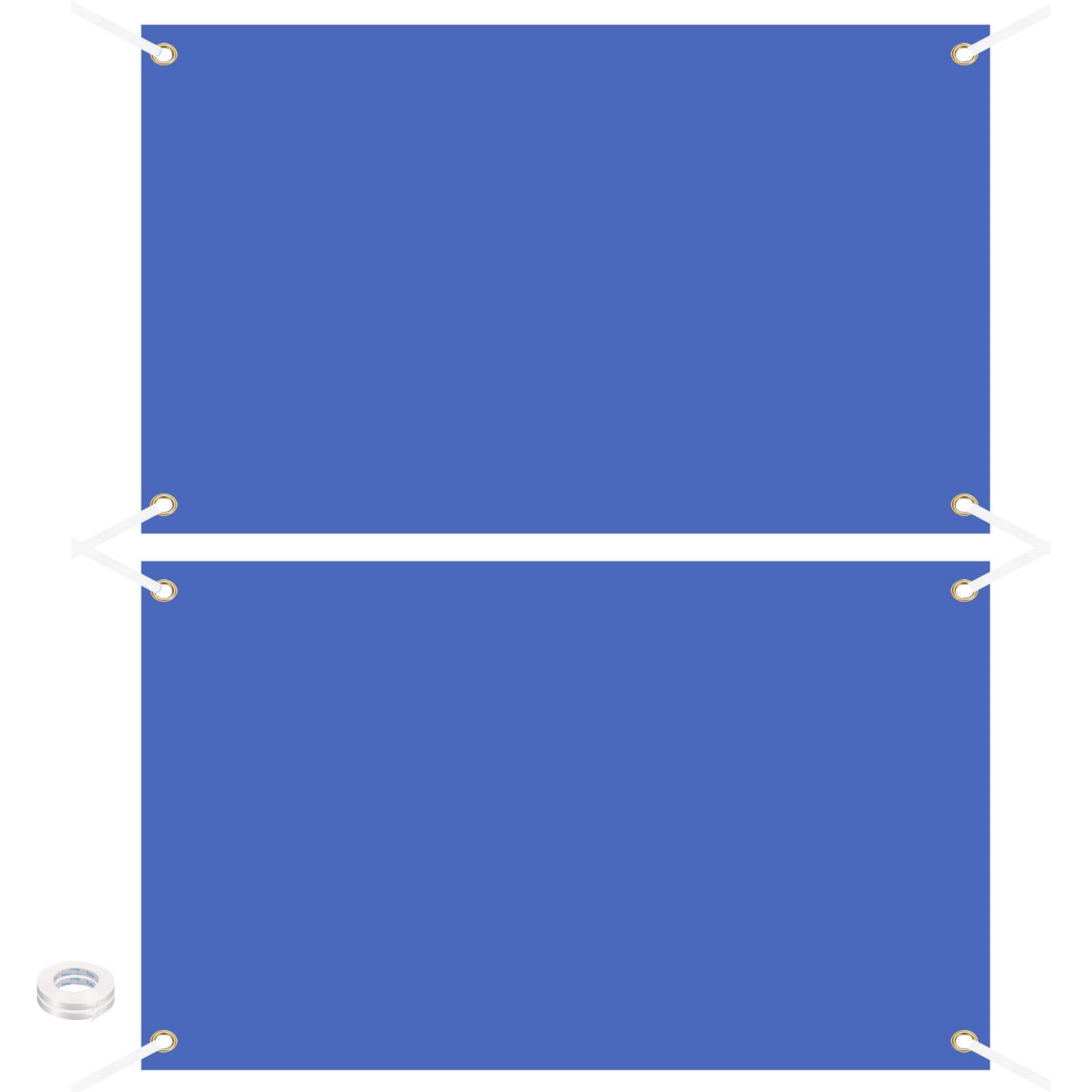 PATIKIL Blank Banners Signs to Decorate 3'x5' Sublimation Blue Banner with Hanging Rope for Business Outside Outdoor Wall, 2 Set — image 1