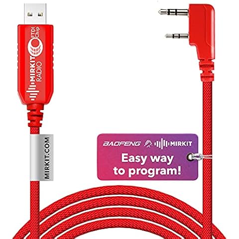 MIRKIT FTDI USB Programming Cable Model 3 Red for Flashing Analogue Ham Radio: Baofeng, Wouxun, Kenwood, Archell, Retevis Cover