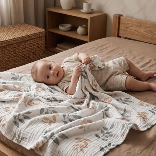 Image of Muslin Swaddle Blankets for Newborn, 3 Pack Breathable Soft Receiving Blanket, Large 38 x 40 inches Swaddle Wrap Burping Clothes Diapers, Essentials Infant Shower Items, Toddler Gift (Gentle Colors)