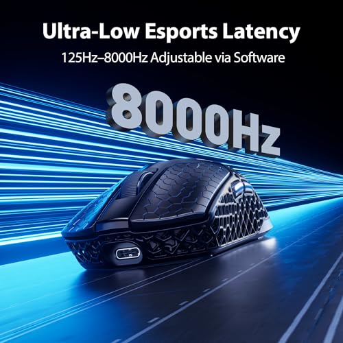 Image of INPHIC 3D Printed Wireless Gaming Mouse Tri-Mode, 30000 DPI 8000Hz Ultra-Responsive, 75g Lightweight, 30 Days Battery Life, 2.4G /BT5.0 /Wired, 6 Programmable Macro Keys
