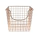 Spectrum Copper Wire Storage Basket (Small, Sturdy Scoop - Organizer for Kitchen, Pantry, Closet, Bathroom & More)