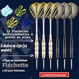 WIN.MAX cible fléchettes en sisal, 12 fléchettes acier incluses photo 5