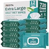 720 Count (12 Packs of 60) Wipes for Adults, 8' x...