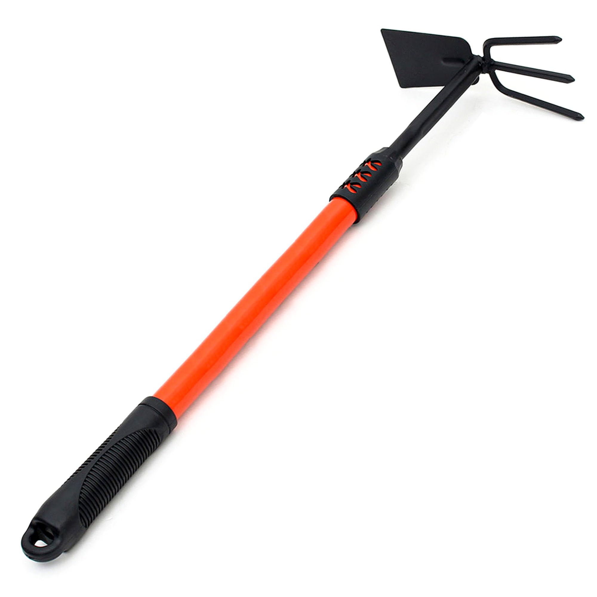 VersaMarts Garden Hand Tools, 2-in-1 Mini Rake and Hoe Set with Ergonomic Rubber Handle for Loosening and Weeding