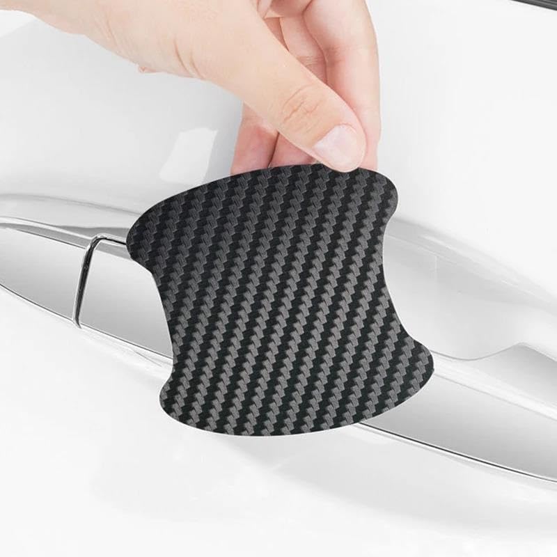 8 adesivi per maniglia della portiera dell'auto, in fibra di carbonio, antigraffio, protezione per tazza della portiera dell'auto, pellicola protettiva per maniglia della portiera dell'auto, pellicola