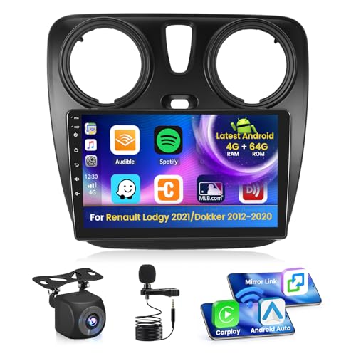 Autoradio GPS Android pour Renault Dokker avec caméra de recul AHD