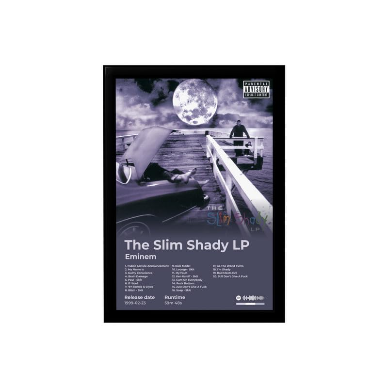 BLINKART Eminem (The Slim Shady) Popular Music Album Hanging Wall Photo Frames (13x10) inch Decoration For Home Bedroom Living Room Aesthetics Artworks Spotify Song Link QR Code With Your Photo Frame