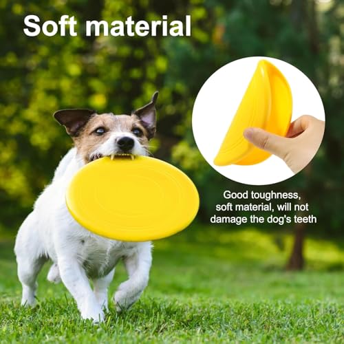SHSHbuy Hundefrisbee 7 Stück Hunde Frisbees,Hund Scheibe,Gummi Fliegende Scheibe,Frisbee Hund für Hundetraining,Werfen Fangen Spielen Hundespielzeug 18CM